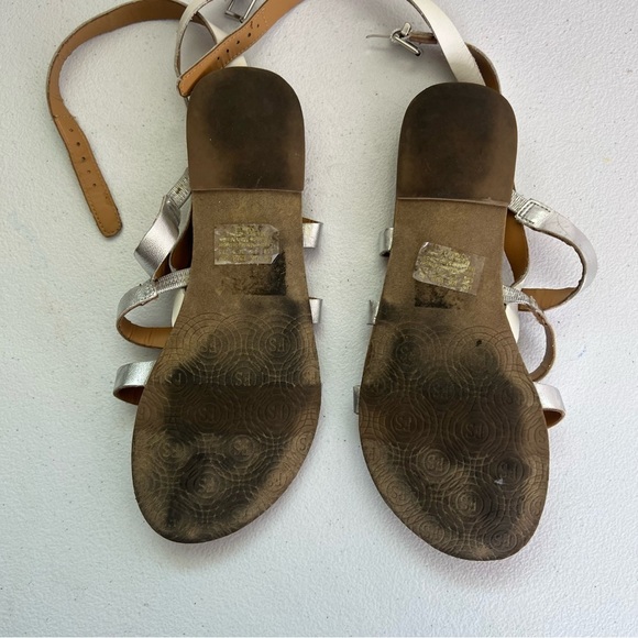 Franco Sarto silver Strappy ankle strap sandals size 6.5 - Picture 3 of 3
